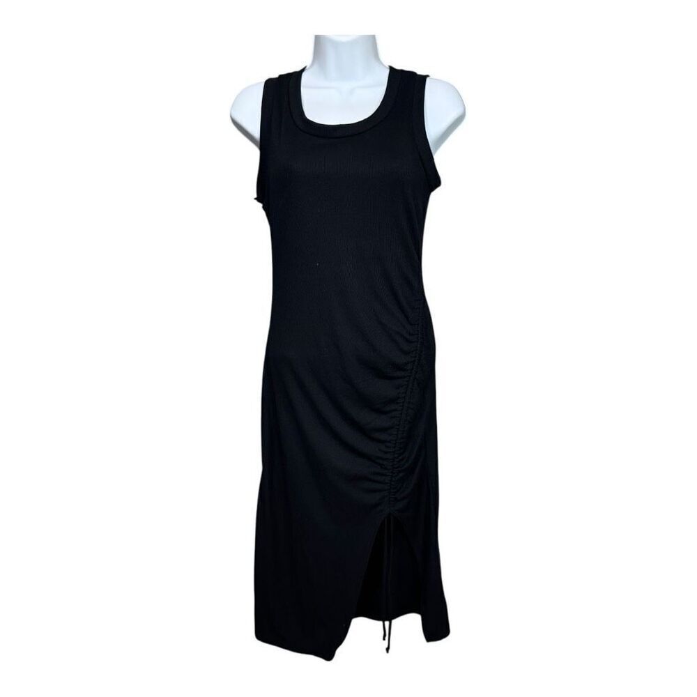 21 SAINTS‎ CASUAL MIDI DRESS W/SIDE SLIT & ADJUSTABLE RUCHING
